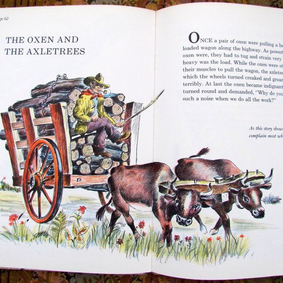 AESOP'S FABLES 1954 VINTAGE EXCELLENT HARDCOVER w TONY PALAZZO ART, DOUBLDAY - Picture 3 of 15